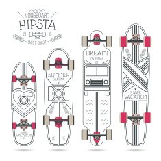 Trendy print on a longboard