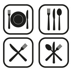 Restaurant icon - four variations