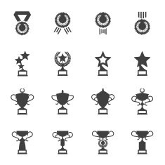 Awards medals and cups icons