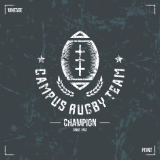 Rugby team ball emblem N3