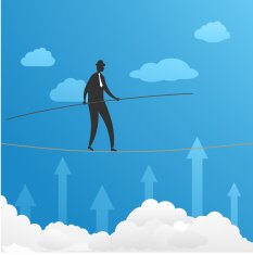 Businessman Walking On Rope