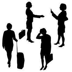 Vector silhouette of business people N121