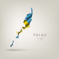Flag of PALAU as a country with shadow N2