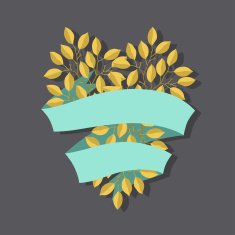 Natural background with branches of leaves and banner