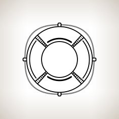 Silhouette lifebuoy on a light background N2