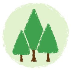 Simple abstract green tree in grunge style N4