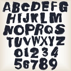 Grunge letters and numbers