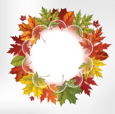 Wreath of autumn leaves hand-drawing Vector illustration