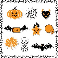 Set of cute vector Halloween icons for your design