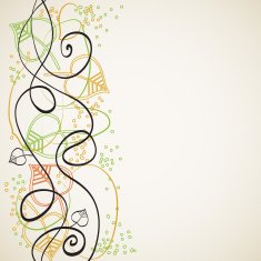 Abstract background with curves and leaves N2