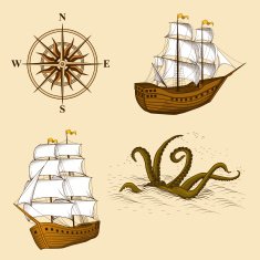 elements for design antique maps N2