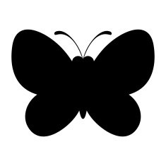 Black butterfly silhouette icon