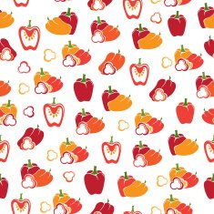 Seamless pattern with Bell Peppers
