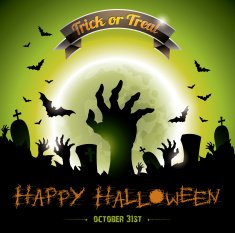 Illustration on a Happy Halloween theme with moon background