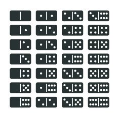 Dominoes Silhouette Icons N2