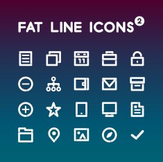 Fat Line Icons set 2