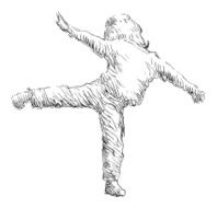 Little girl sketch drawing illustration