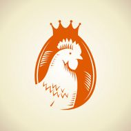 Hen silhouette against egg logo