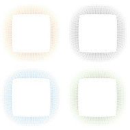 Set of 4 isolated colorful halftone borders