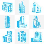 Vector extraordinary buildings icons set