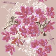 Seamless wallpaper pattern in floral stye