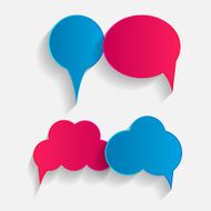 Flat Speech Bubbles with Long Shadows Vector Illustration N7