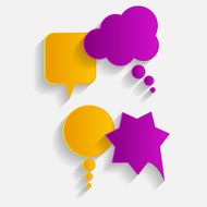 Flat Speech Bubbles with Long Shadows Vector Illustration N8