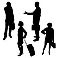 Vector silhouette of business people N123