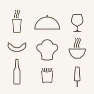 Food Icon set Outline N2