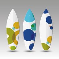 Vector Surfboards Design Template with Abstract Pattern N12