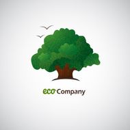 Company business icon with laced green tree N3