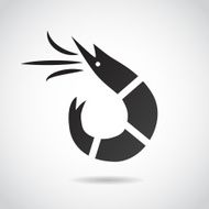 Shrimp icon isolated on white background