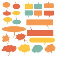 Vector Set of Flat Comics Bubbles Talk and Think N8