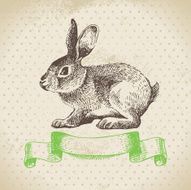 Vintage background with Easter rabbit
