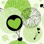 Vector nature seamless background Green trees