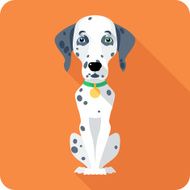 dog Dalmatian icon flat design N2