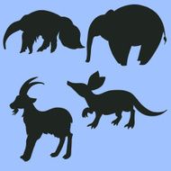 Set of vector animal silhouettes N2