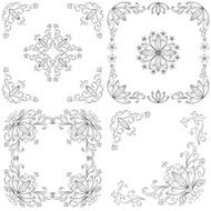 Set abstract floral backgrounds outline