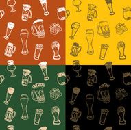 Seamless pattern of beer glasses
