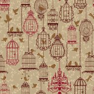 Birds and cages background