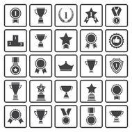 Black avards icons set