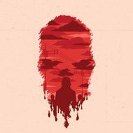 Vector illustration Zombie head silhouette