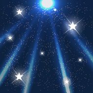 Space Blue Starry Sky Vector Illustration