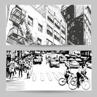 Set of city banner design elements vector illustration N7