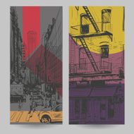 Set of city banner design elements vector illustration N8