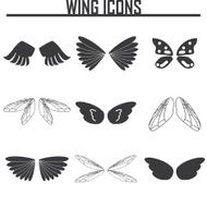 Wings icons vector set N2