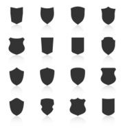 Set of different shield shapes icons N2