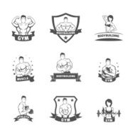 Bodybuilding fitness gym label black N2