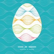 Vector colorful horizontal ogee Easter egg sillhouette frame card template N2