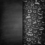Halloween Faces on Chalkboard